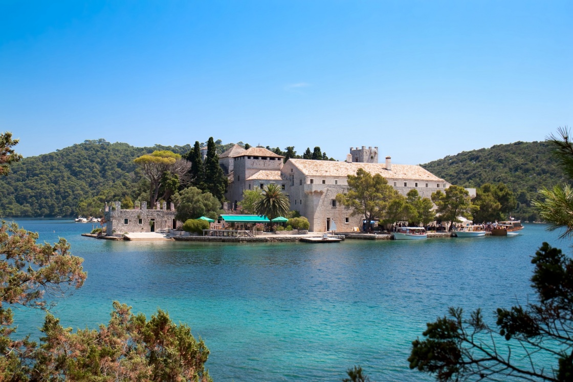 St. Marija monastery on litle island in national park Mljet, Croatia